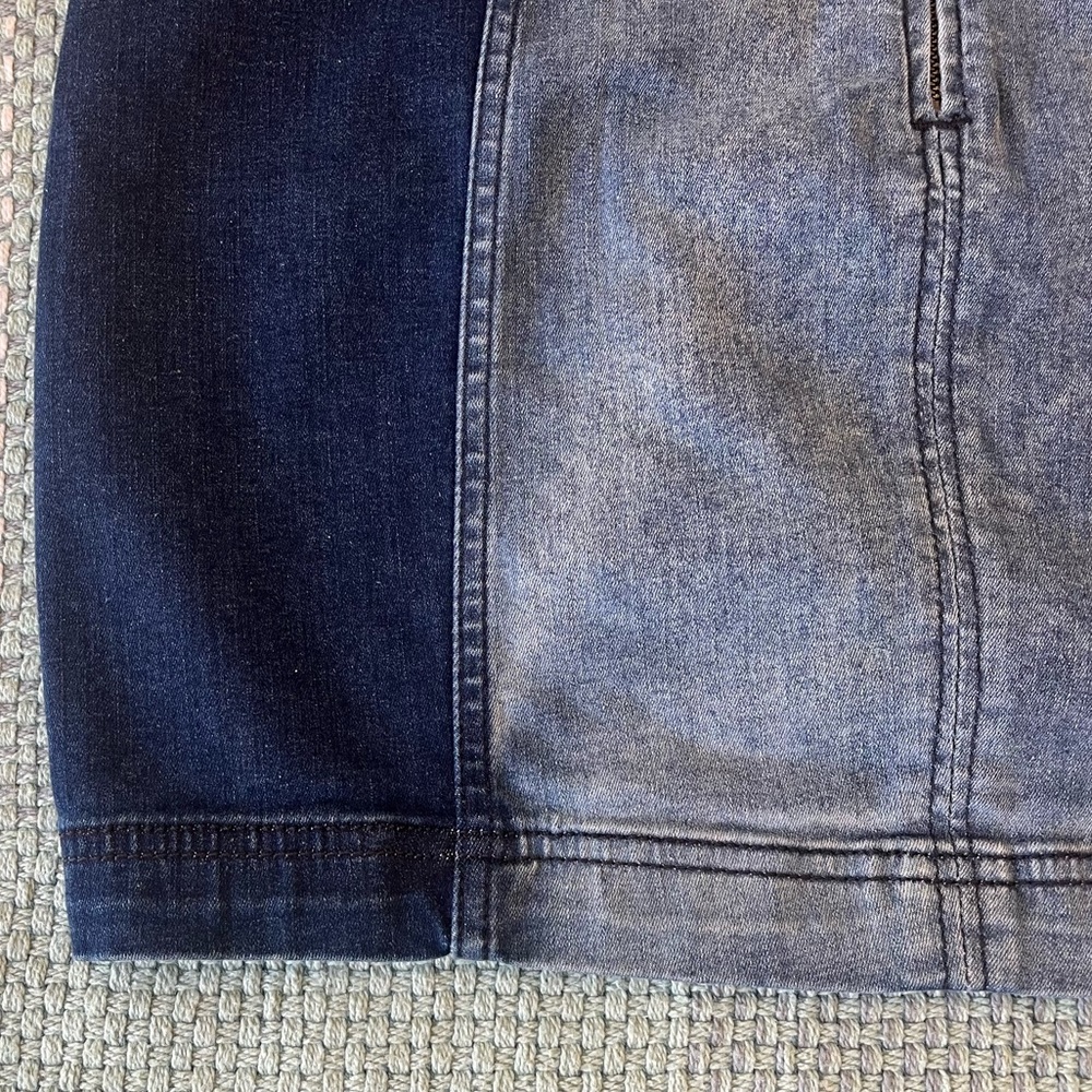 NWOT Free People Denim Colorblock Mini Skirt - Picture 6 of 7